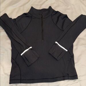 Lululemon Rulu - Run Ribbed Crop Half Zip Black Size 6
